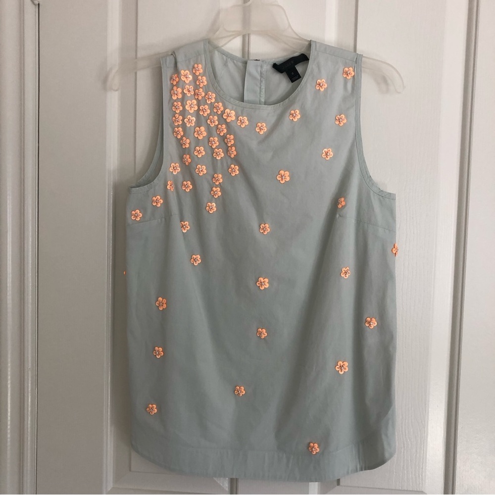 J. Crew Embroidered Tunic Sleeveless Blouse Sz 0